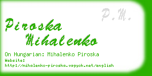 piroska mihalenko business card